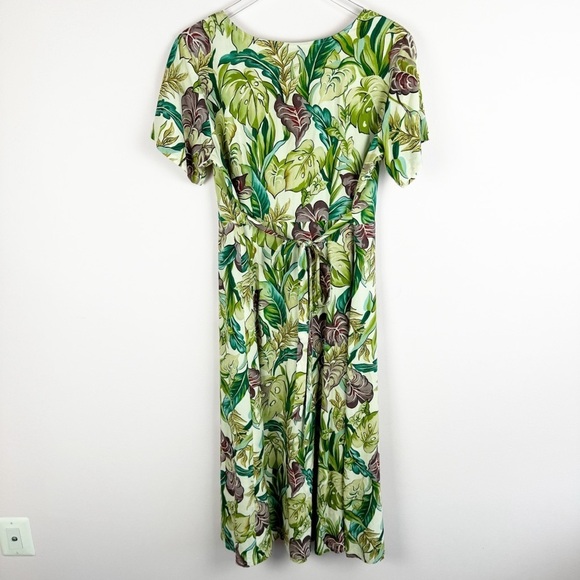 Tori Richard Vintage Palm Print Dress size L Honolulu made in Hawaii green - Picture 5 of 8